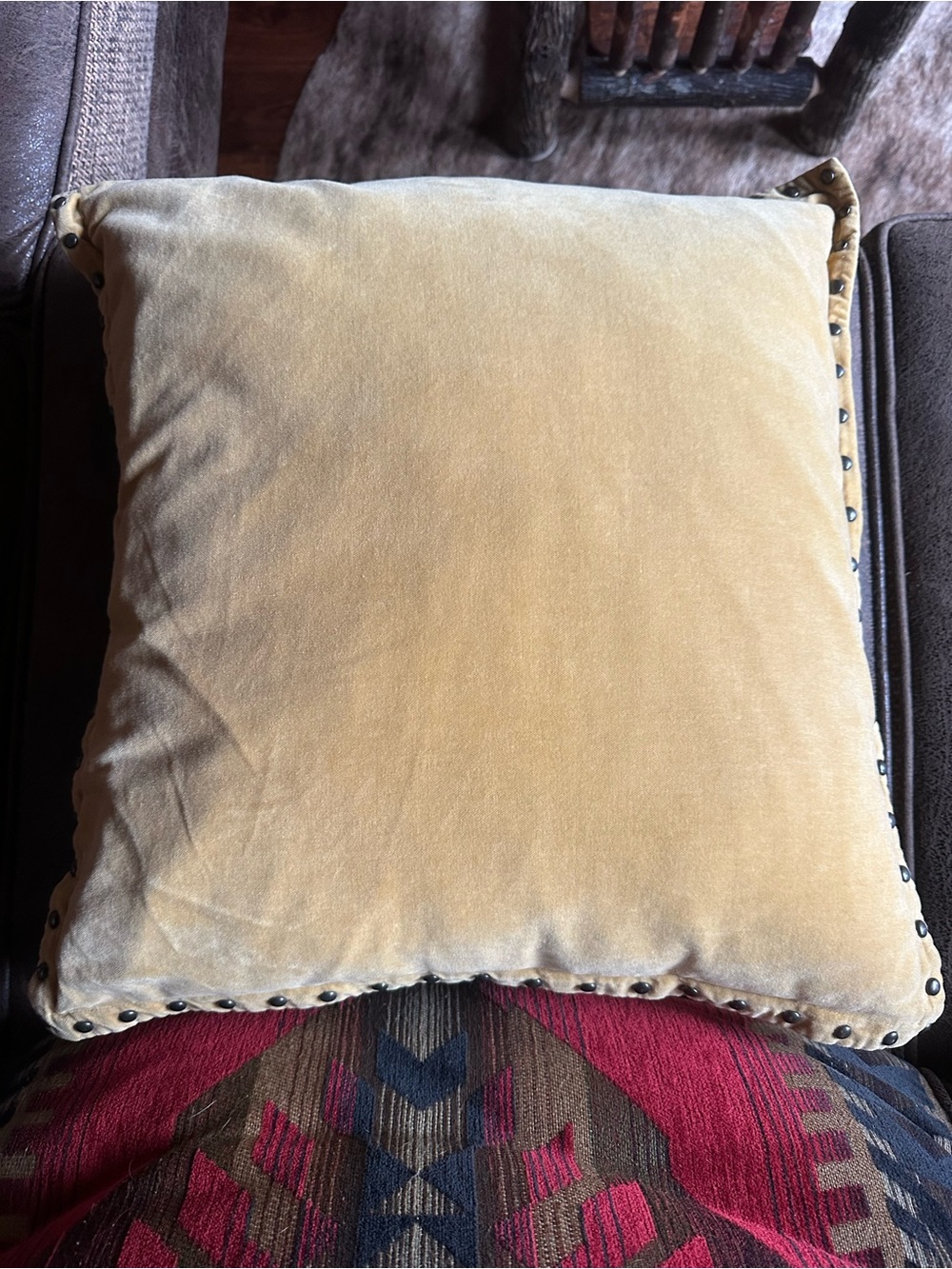 west elm mustard velvet throw pillow